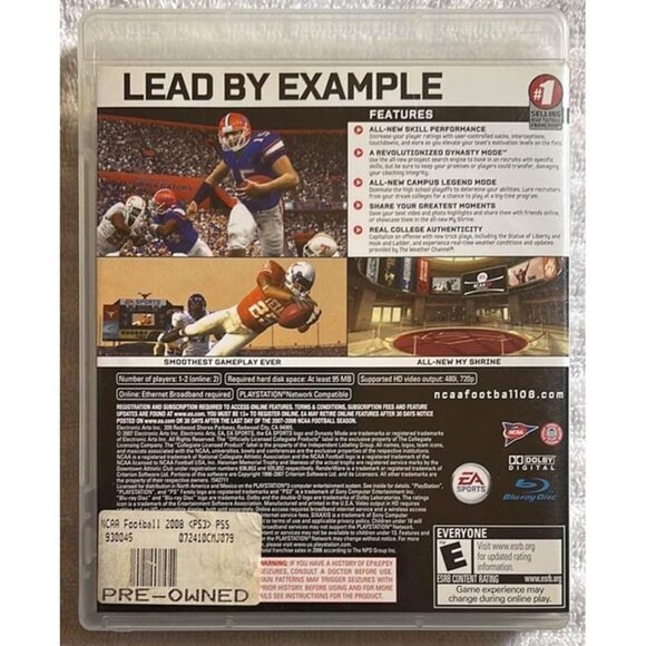 NCAA FOOTBALL 08 (Sony PlayStation 3, 2007) PS3 Complete CIB EA Sports - Picture 2 of 5